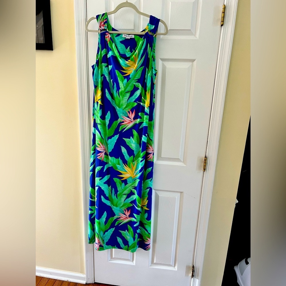 Tommy Bahama Tropical Print Maxi Dress Size L - Picture 2 of 5